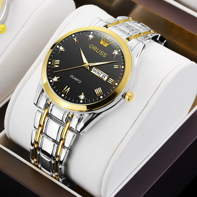 Stylish all-in-one personality men's watch simple and durable handsome steel belt casual temperament student men's watch