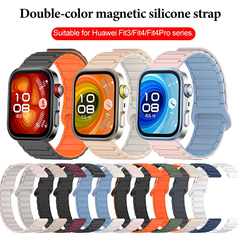 For Huawei Watch Fit3 Straps For Huawei Watch Fit 4 Pro Strap For Watch Fit2 Silicone Watch Strap Band Smart Watches Accessories