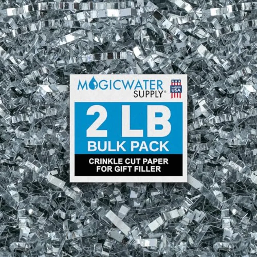 

Бумага MagicWater Crinkle Cut для подарочных корзин - 2 фунта - Идеально подходит для наполнения корзин, подарочных коробок, подарков для подружек невесты