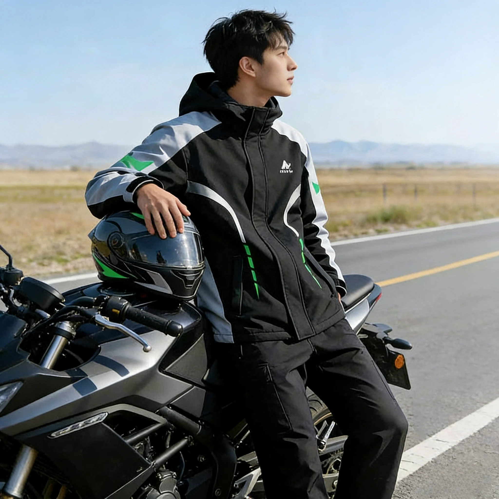 Raincoat Rain Pants Set Split Takeaway Motorcycle Riding Locomotive Suit Men and Women Full Body Rainstorm Protection