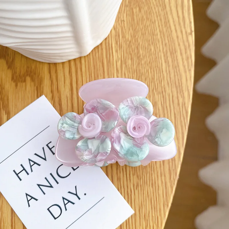 

Ponytail Claw Clip Acetate Korean Style 1pc Camellia Hair Claw Non Slip Grip for Fine Hair Hair Accessories