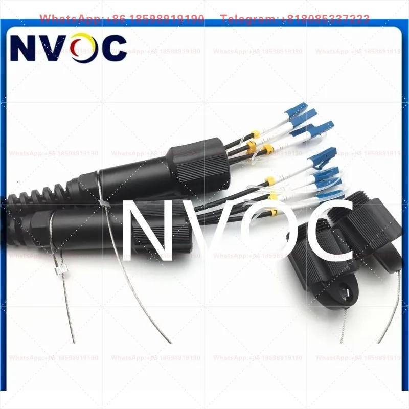 8Cores SM 50M 9/125 OS2,G657A1,5.0mm TPU Black 8C 8F PDLC Armored Single Fiber Optical Patch Cord Cable Connector Without Reel