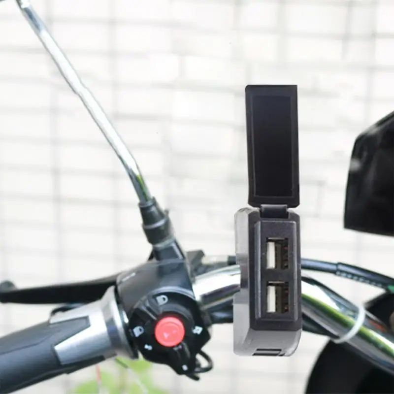 Cargador de teléfono para manillar de motocicleta, enchufe USB impermeable para motocicleta, puertos USB dobles, estación de carga de teléfono móvil para exteriores