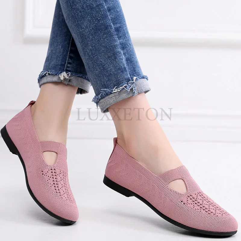 Women Breathable Vulcanized Shoes 2024 Fashion Breathable Summer Mesh Mom Casual Comfortable Anti slip Lightweight Sports Shoes
