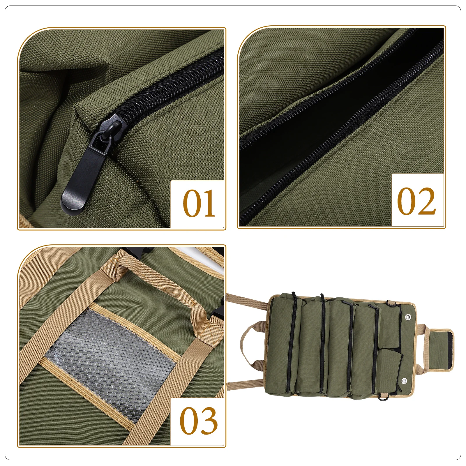 

Hardware Tool Roll Up Bag Oxford Cloth Portable Wrench Organizer For Gardening Electricians Hand Tools Storage Pouch