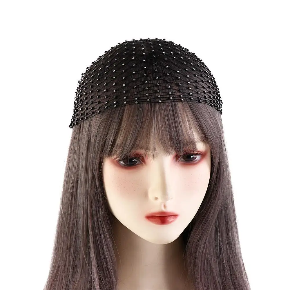 Shiny Rhinestone Mesh Headscarf For Women Hollow Out Glitter Headband Turban Hair Hat Nightclub Party Bling Hair Accessories