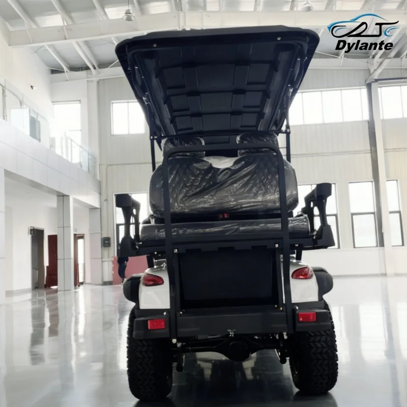 2026 New Design 5000W 6 Seats Electric Golf Cart Buggy Off-Road Racing For Adults Foldable Rear Seat + Built-In Storage Box