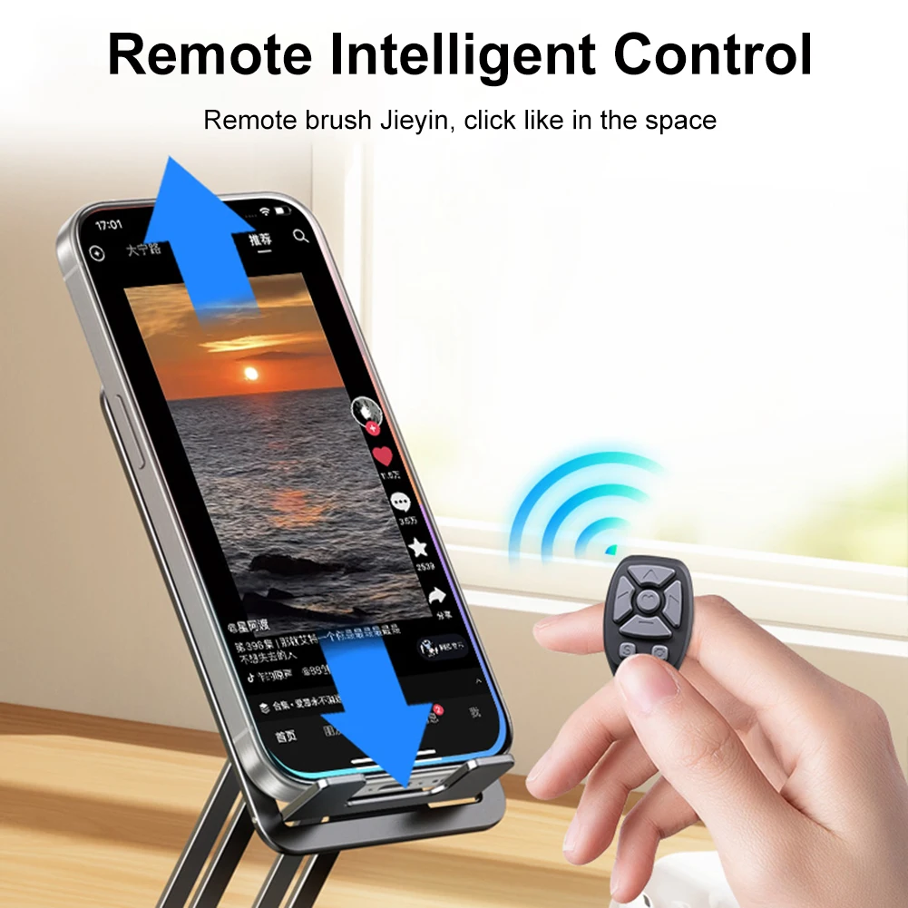 ل TikTok التمرير الدائري الإصبع اللاسلكية التحكم عن بعد بلوتوث متوافق 5.0 7 مفاتيح صفحة تيرنر التمرير لنظام أندرويد iOS