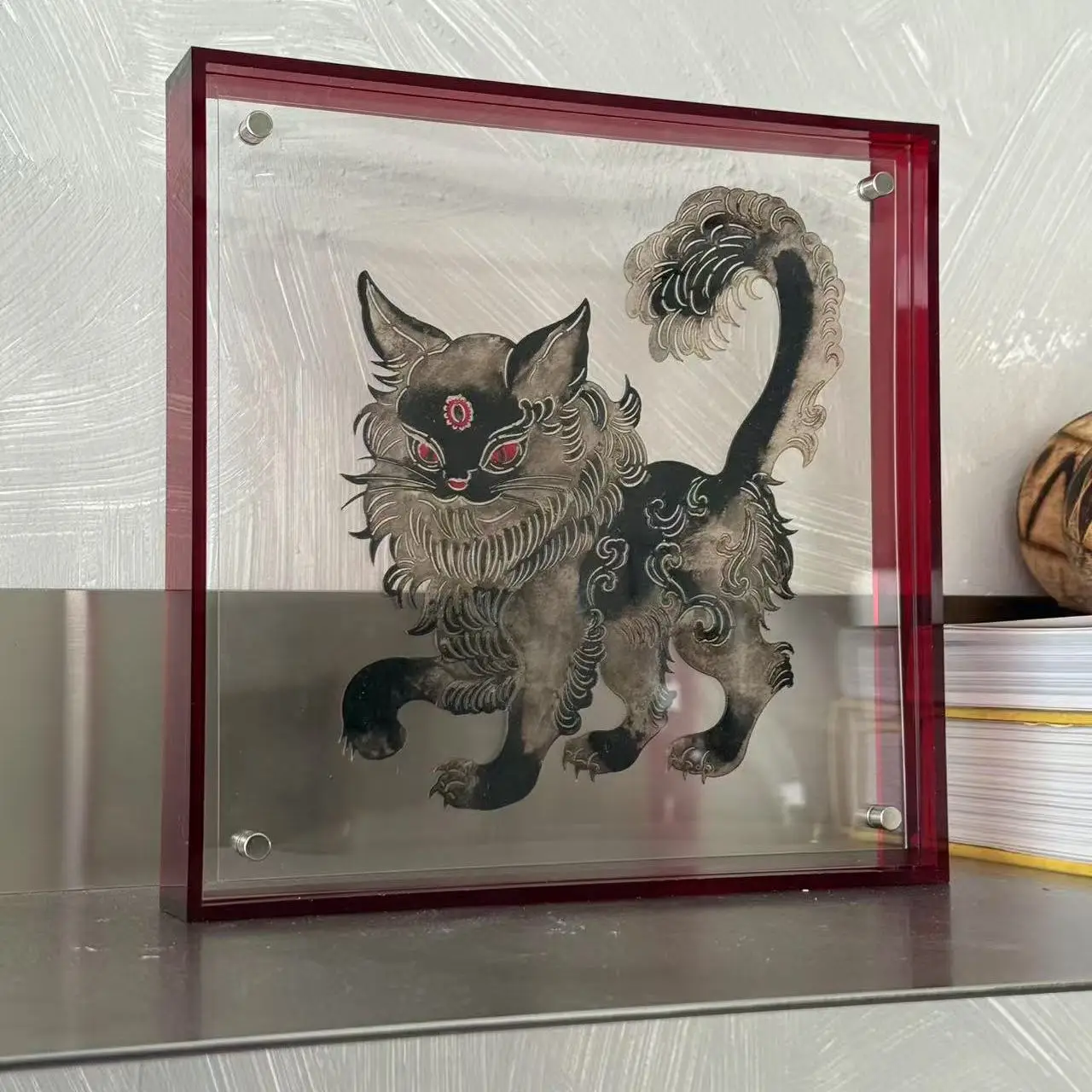 

Kitten ornament, photo frame, cowhide shadow, niche high-end handmade ornament.