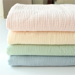 135x50cm Cotton Linen Double-Layer Yarn Crepe Seersucker Fabric, Making Clothes Women's Clothing Skirt Pajamas Cloth