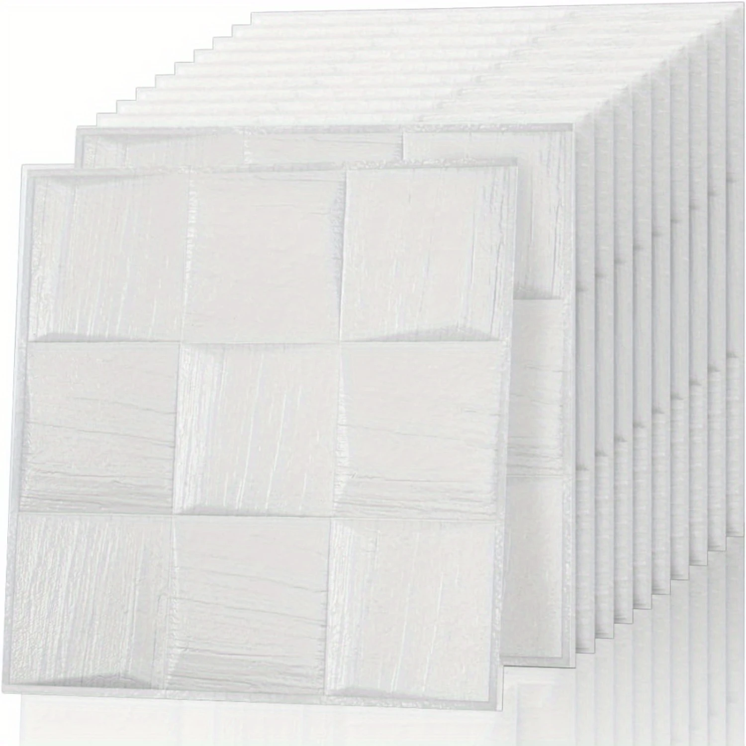 

40PCS 3D Wall Panels Peel and Stick White Brick Wallpaper 13.7"x13.7" - Textured Foam Self-Adhesive Tiles for Kitchen and Bathro