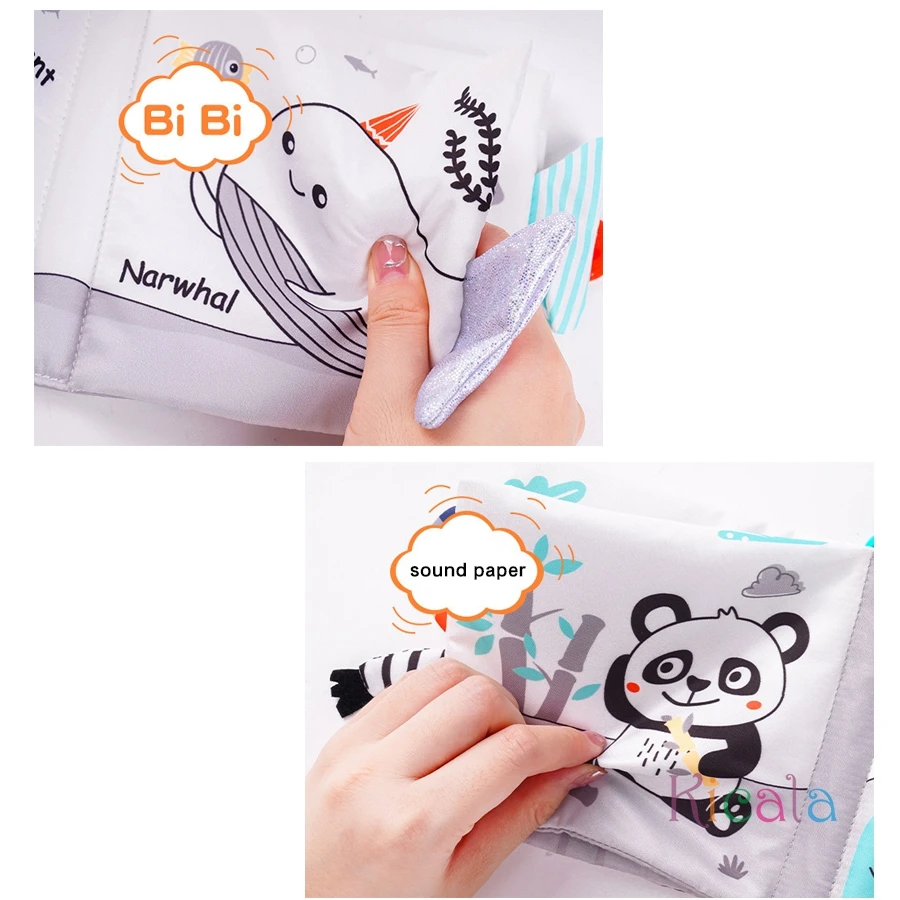 아기 장난감 0-12개월 천 책 초기 생활 기술 학습 목욕 변기 양치질 인지 조용한 책 몬테소리 인터랙티브 북