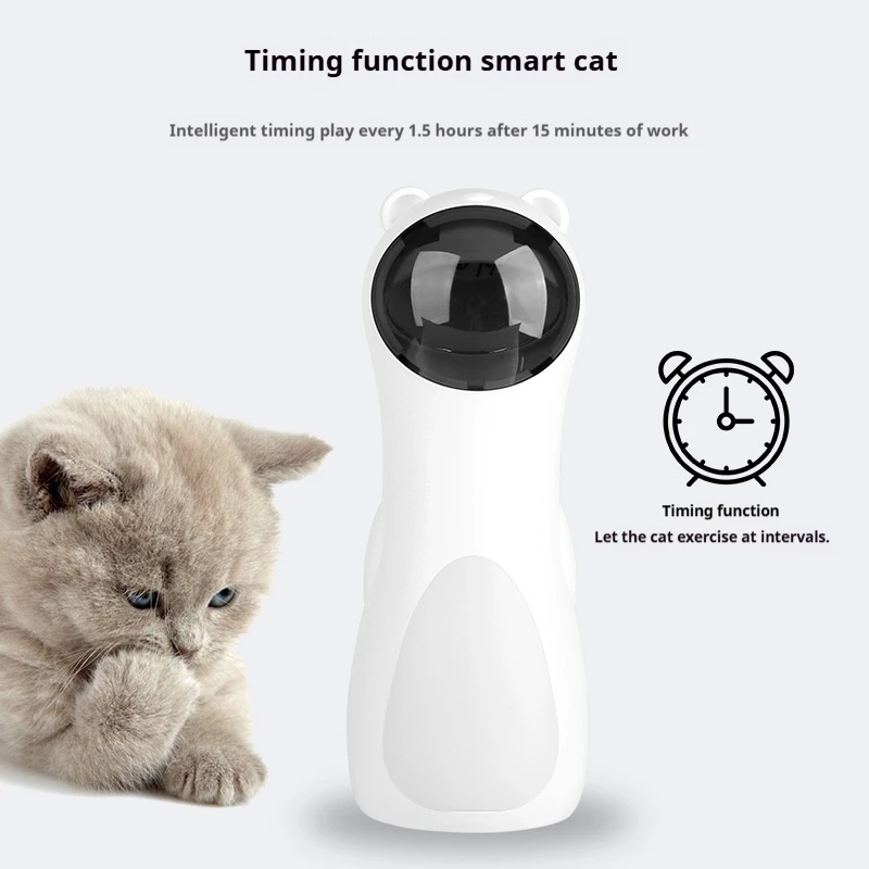

Automatic Cat Teaser with Red Dot Laser & Smart Modes - Safe Infrared Pet Entertainment for Kittens/Adult Cats
