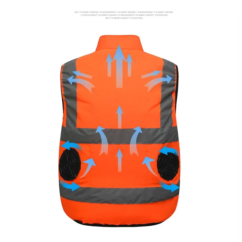 

Жилетка без рукавов для мужчин и женщин, уличный светоотражающий Рабочий жилет с вентилятором, без внешнего аккумулятора, с кондиционированием воздуха, на лето