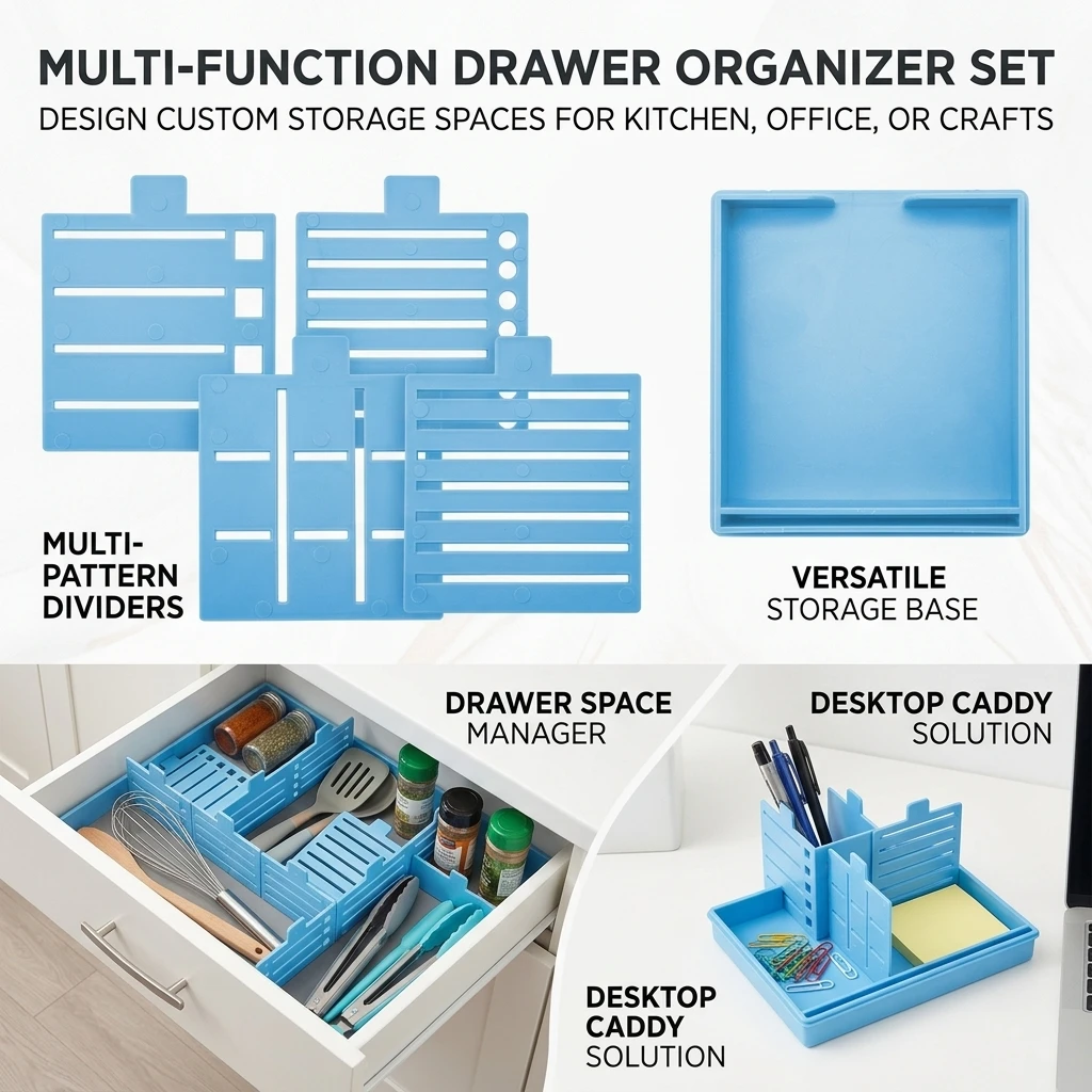 Desktop Organizer for Sticky-Notes and Memos Eco-Friendly Plastic Compact Design for Office Home