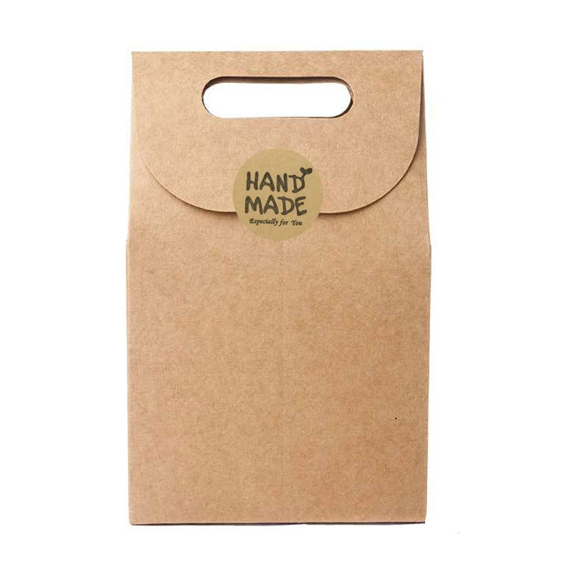 100-500pcs Vintage Kraft Paper Handmade With Love Stickers Scrapbook Gift Stationery Label Stickers Thank You For The Stickers