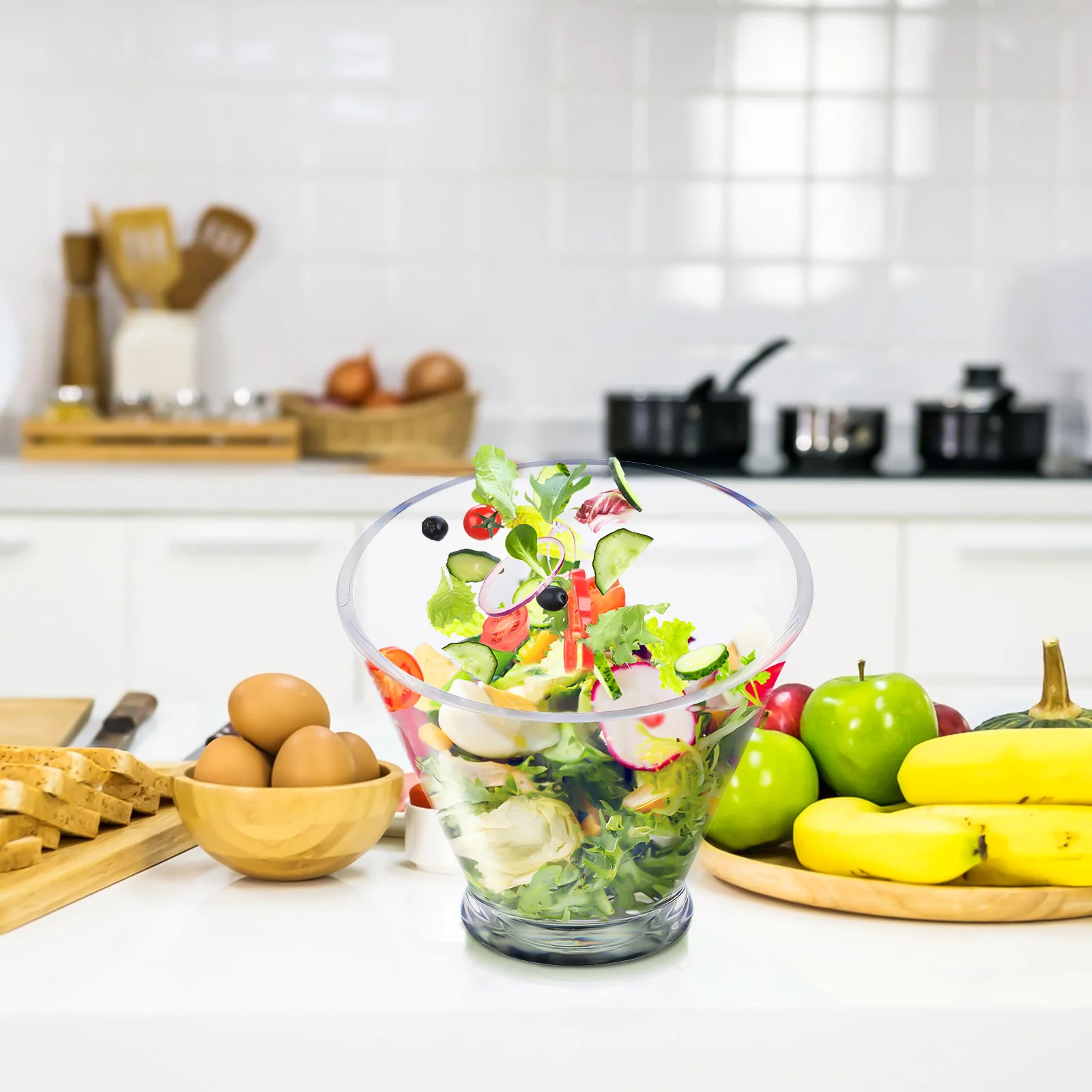 

5Pcs Acrylic Salad Bowls Slanted Clear Serving Bowls for Buffet Parties Dessert Fruit Snack Dish Bowl Candy Containers