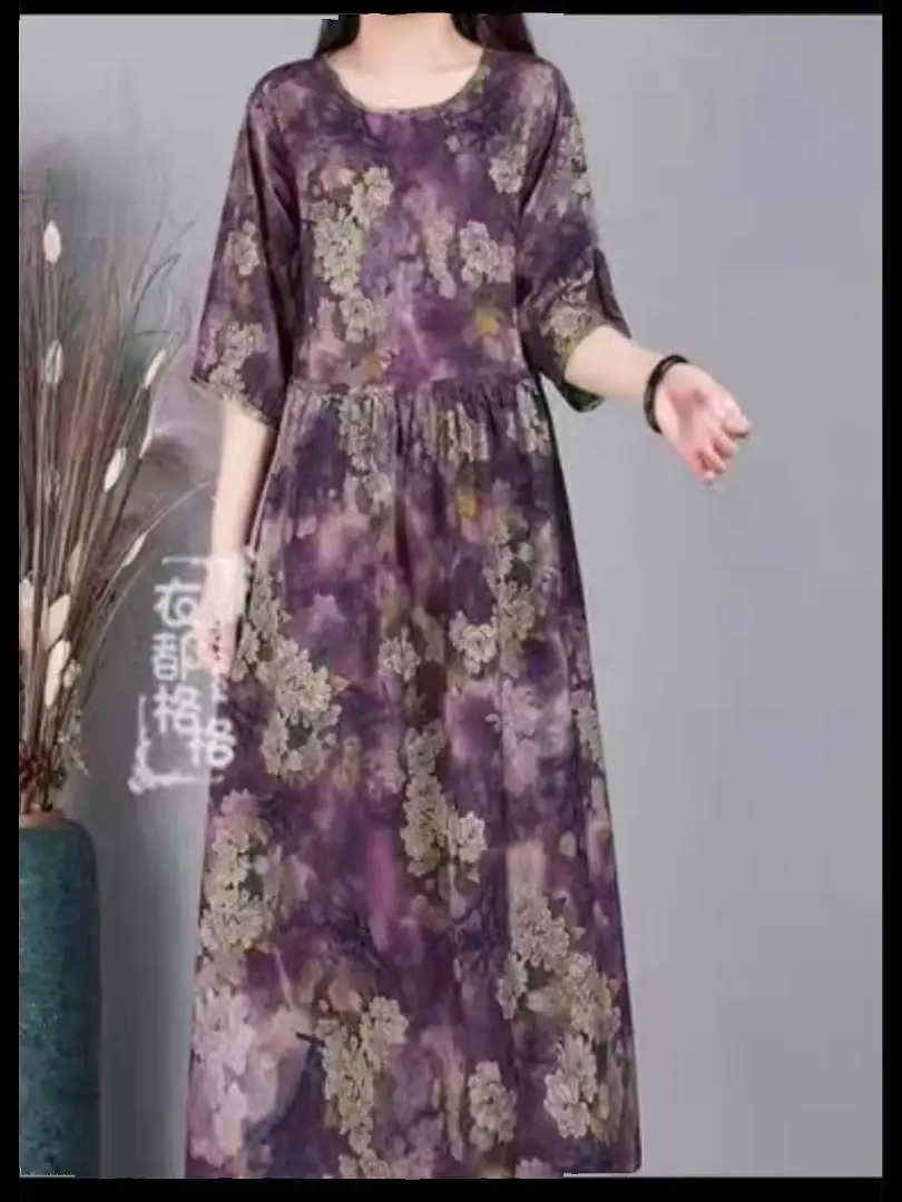 Ele ملابس حريرية طويلة على الوجهين Dr Age-Defng للتخسيس منتصف العمر للأم ملابس رسمية صينية Sle مستديرة Ne A-Li...