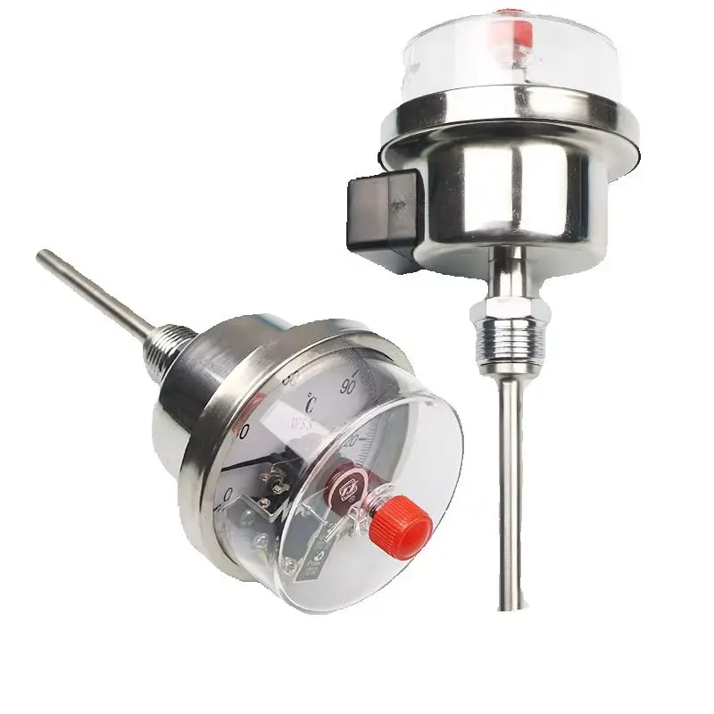 Electric Contact Bimetal Thermometer, Electric Contact Bimetal Thermometer, Stainless Steel Pointer, Boiler Piping Industry