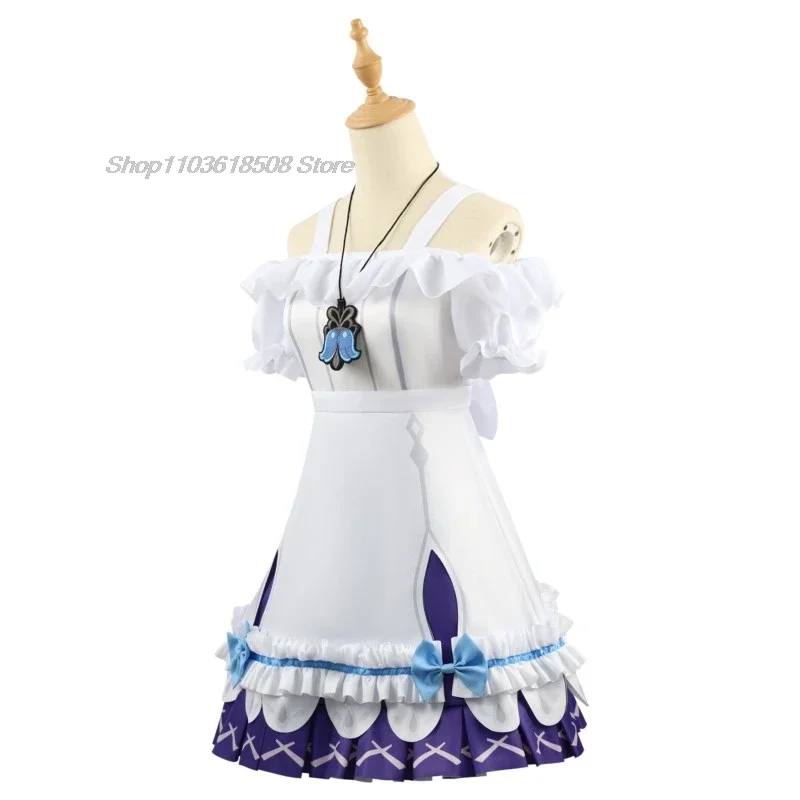Game Genshin Impact Young Clergie Cosplay Costume Wig Bow tie Headband Dress Ornament Halloween Outfit for Young Girls