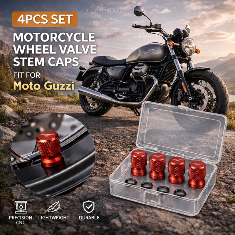 Accesorios para Motocicleta Moto Guzzi Breva 850 1100 1200 GRISO BREVA 1100 NORGE 1200 GT8V BREVA 750 V7, Válvula de Neumático de Aluminio CNC