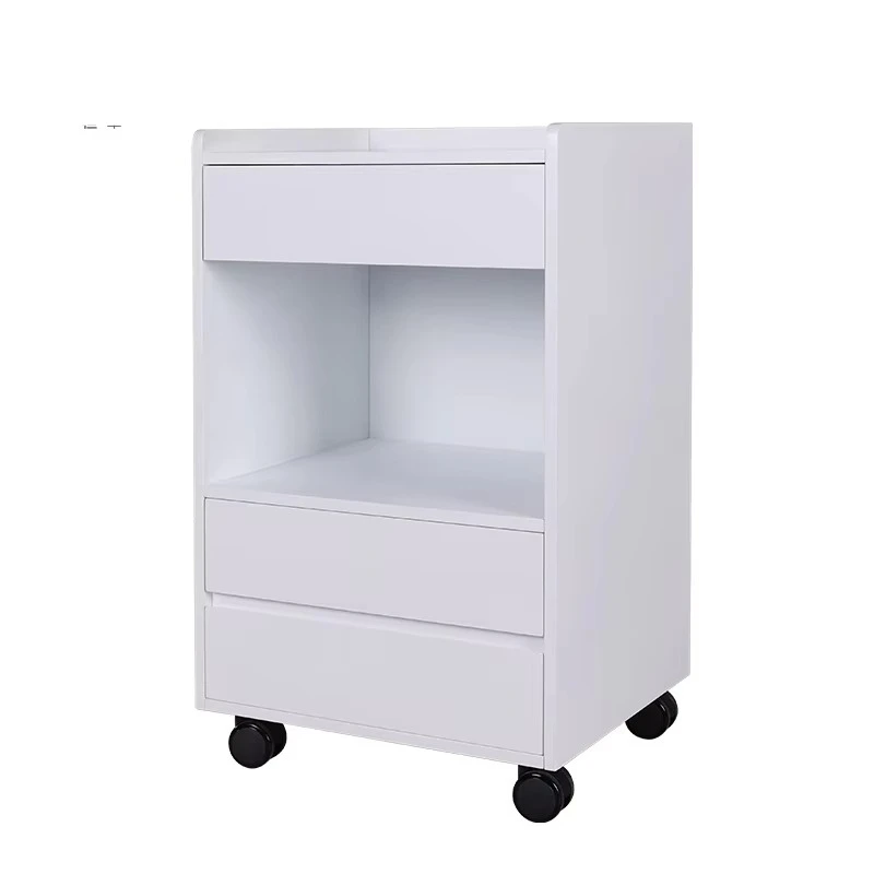 Multifunction Beauty Trolley, 4-Wheel Pedicure Nail Cart, Easy Moving Salon Trolley, MDF Material, Beauty Machine Storage