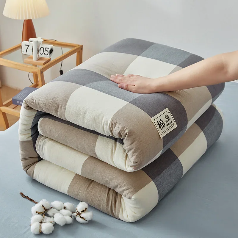 Nordic Quilt Cotton 100% Double Bed Comforters Winter Comforters King Size Duvet 220x240 cm Winter Plaid Comforter Queen Single