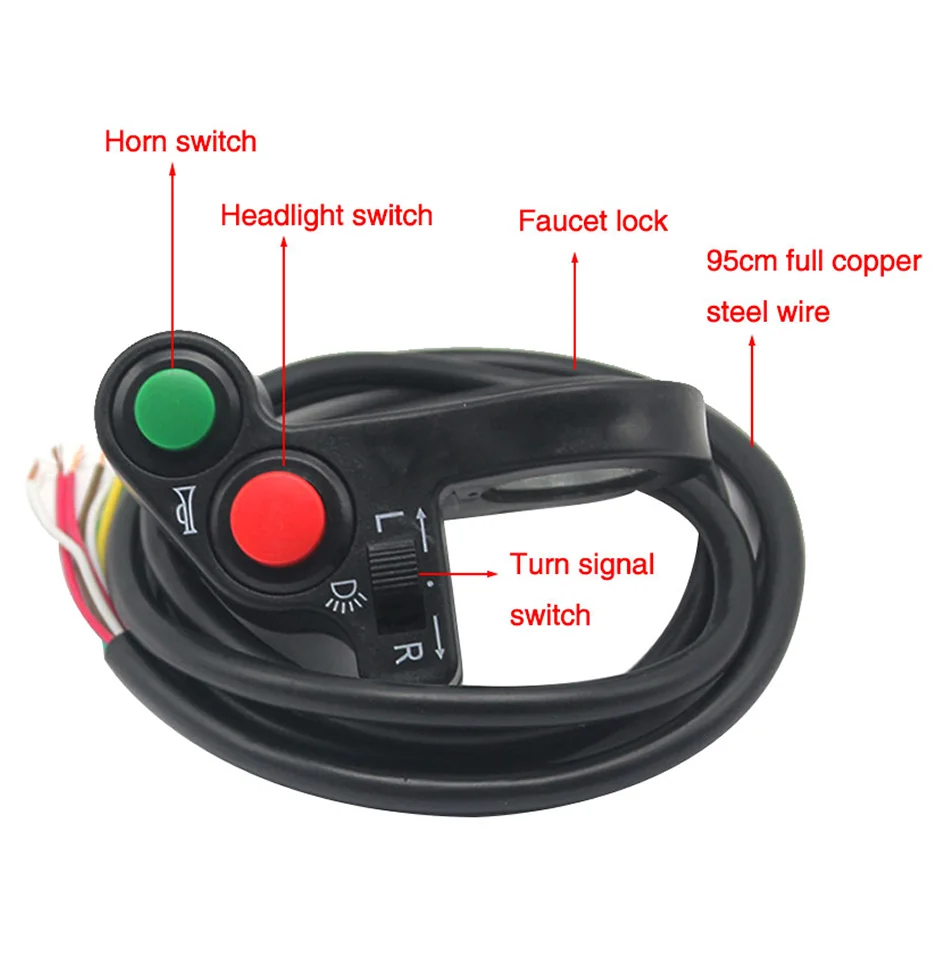 دراجة نارية تشغيل/إيقاف زر سكوتر 22 مللي متر المقود القرن بدوره إشارات أضواء تحكم التبديل ل KTM هوندا كاواساكي ياماها ATV