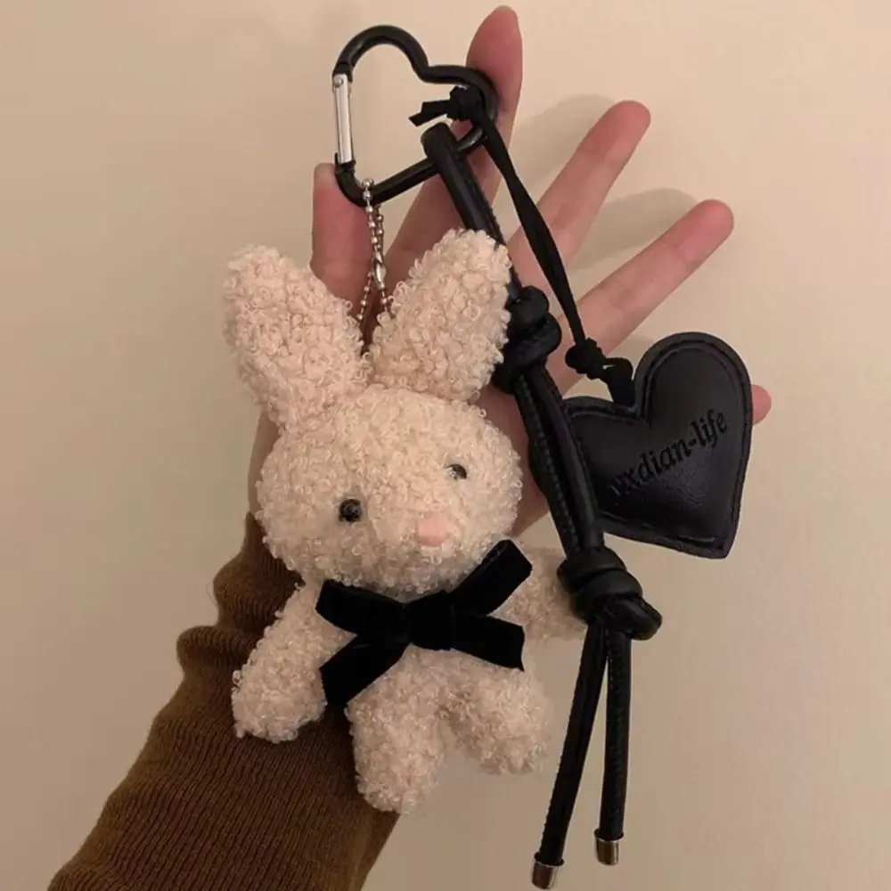 Bag Charm Fluffy Plush Rabbit Keychain Soft Cute Plush Rabbit Doll Pendant Kawaii Y2K Stuffed Backpack Pendant Hanging Ornaments