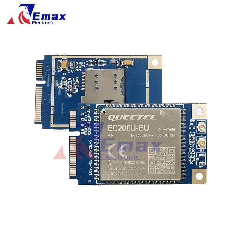 Quectel EC200U-EU EC200UEUAA-NO5-SGNSA LTE Cat1 MINI Module PCIE avec/sans emplacement pour carte SIM récepteur GNSS fonction BT