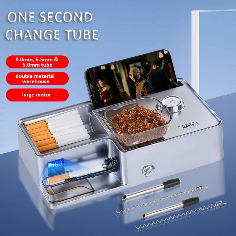 5.5/6.5/8mm Electric Cigarette Rolling Machine Big 3A Power Grinder Cigarette Injector King Size Regular Slim 100S