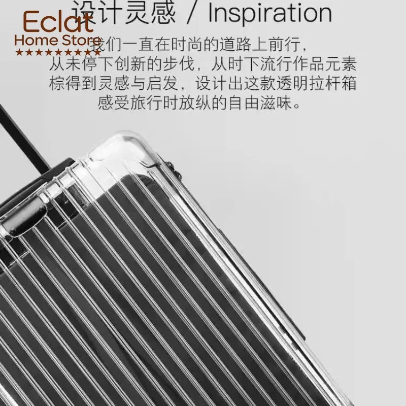 Japanese cross-border transparent suitcase Ultra-light suitcase 20-inch men's and women's trolley case Silent universal wheel pa