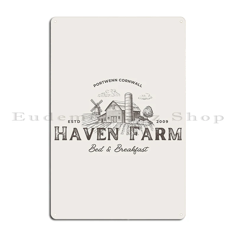 Doc Martin Haven Farm Aunty Joan Portwenn Port Isaac Cornwall Dark Sonnyboydesigns Metal Sign Create Kitchen Tin Sign Poster