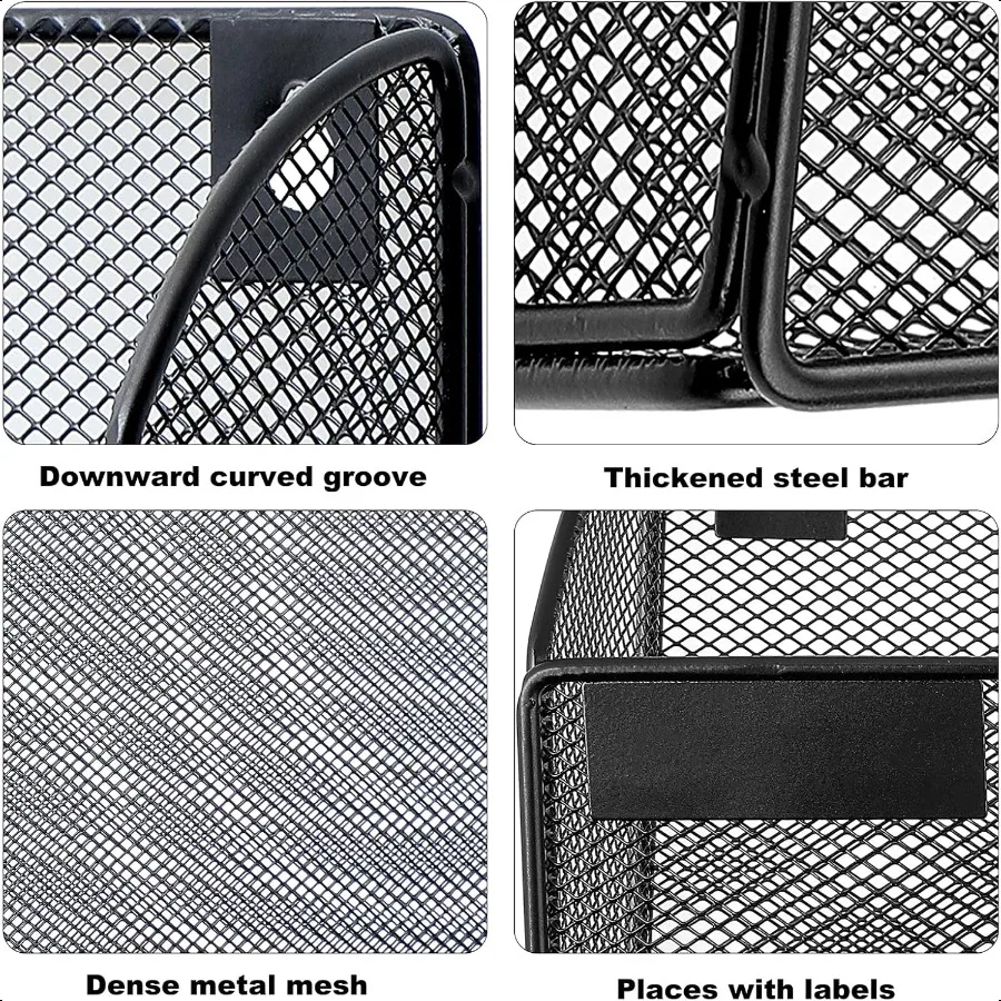 1-карманный сетчатый настенный держатель для файлов, органайзер, офисная подвесная папка для файлов, подставка для журналов, набор крючков для именных бейджей, черный
