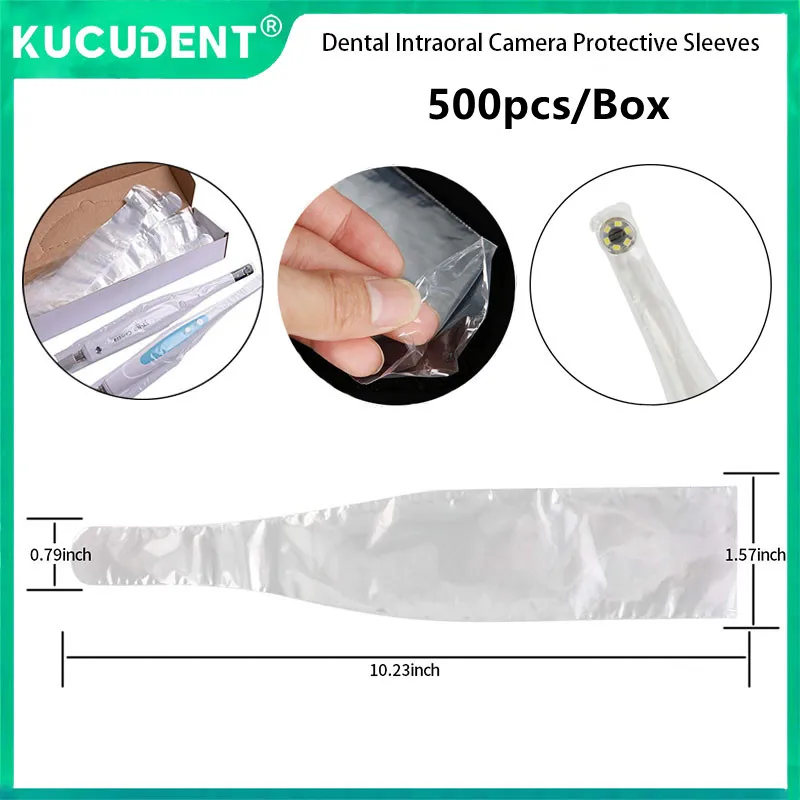500pcs/Box Dental Intraoral Camera Cover Endoscope Handle Film Disposable For Dentistry Lab Oral Camera Protective Sleeves