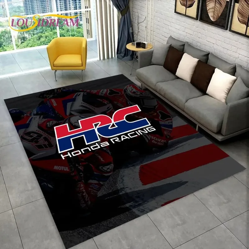 

HRC Racing HONDA Floor Mat 3D Carpet for Living Room or Bedroom Non-Slip Rug for Sofa or Kids' Area Decor Home Decoration
