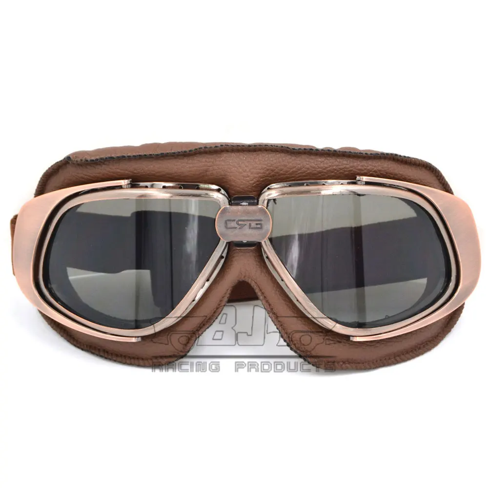 Retro Motorcycle Goggles Glasses Vintage Cruiser Motorcycle Leather Goggles Helmet Eyewear