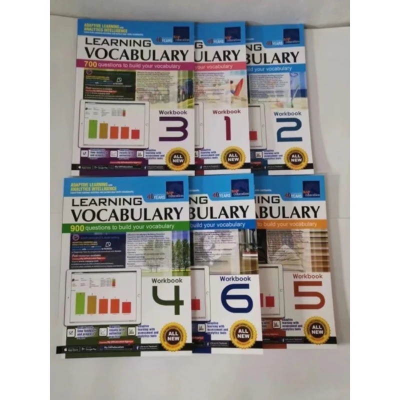 SAP Learning Vocabulary (Singapore) - Primary School English Textbook for Grades 1-6 Books Singapore Teaching Aid Series Livros