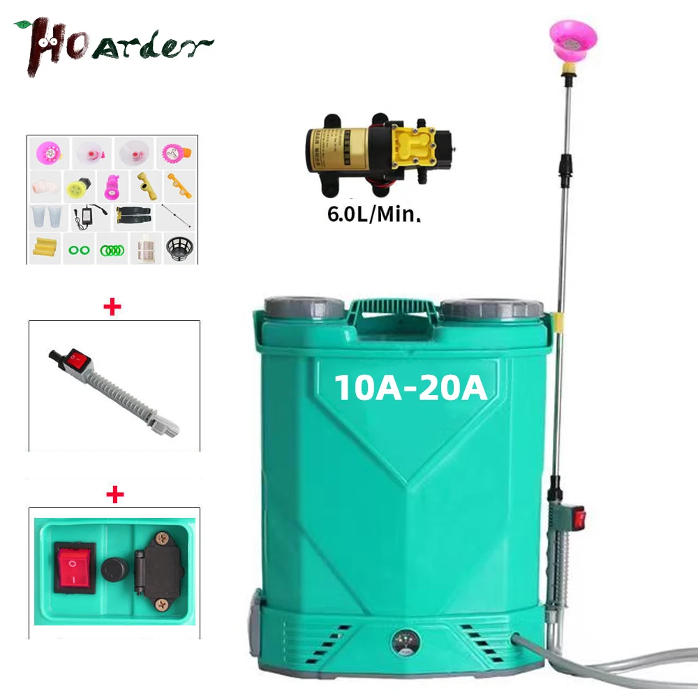 HOARDER 20L Electric Agricultural Garden Sprayer Rechargeable Adjustable Garden Tool High-pressure Atomizing Watering Spray