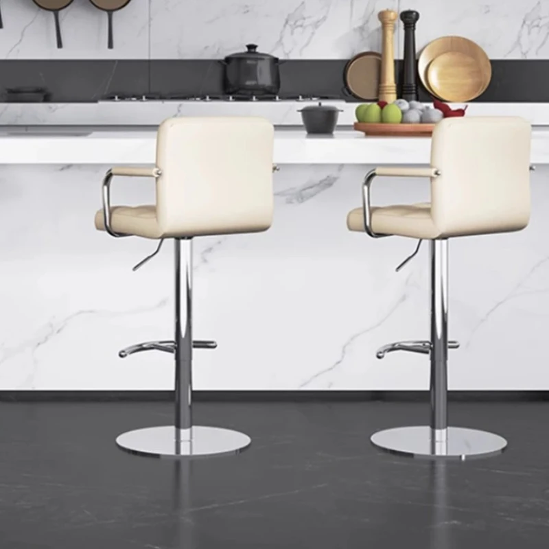 

Minimalistic Lounge Modern Bar Chair Designer White High Bar Design Chair Puff Comfortable Sillas Para Barra De Cocina Furniture