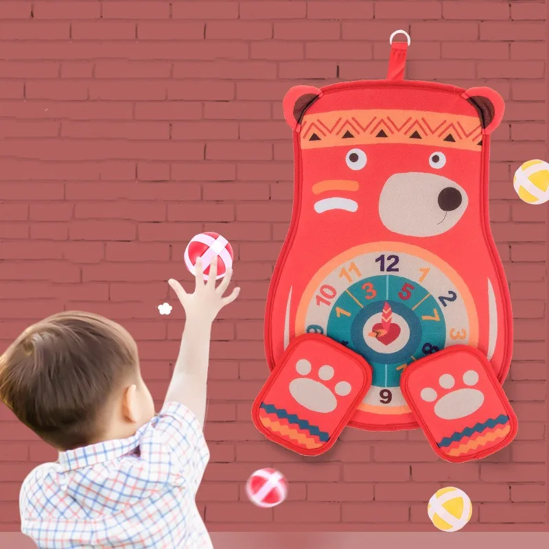 Jeu de fléchettes d'ours de dessin animé, cible de balle collante, jouets de jeu interactifs parent-enfant, jouet de décompression, sports d'intérieur et d'extérieur