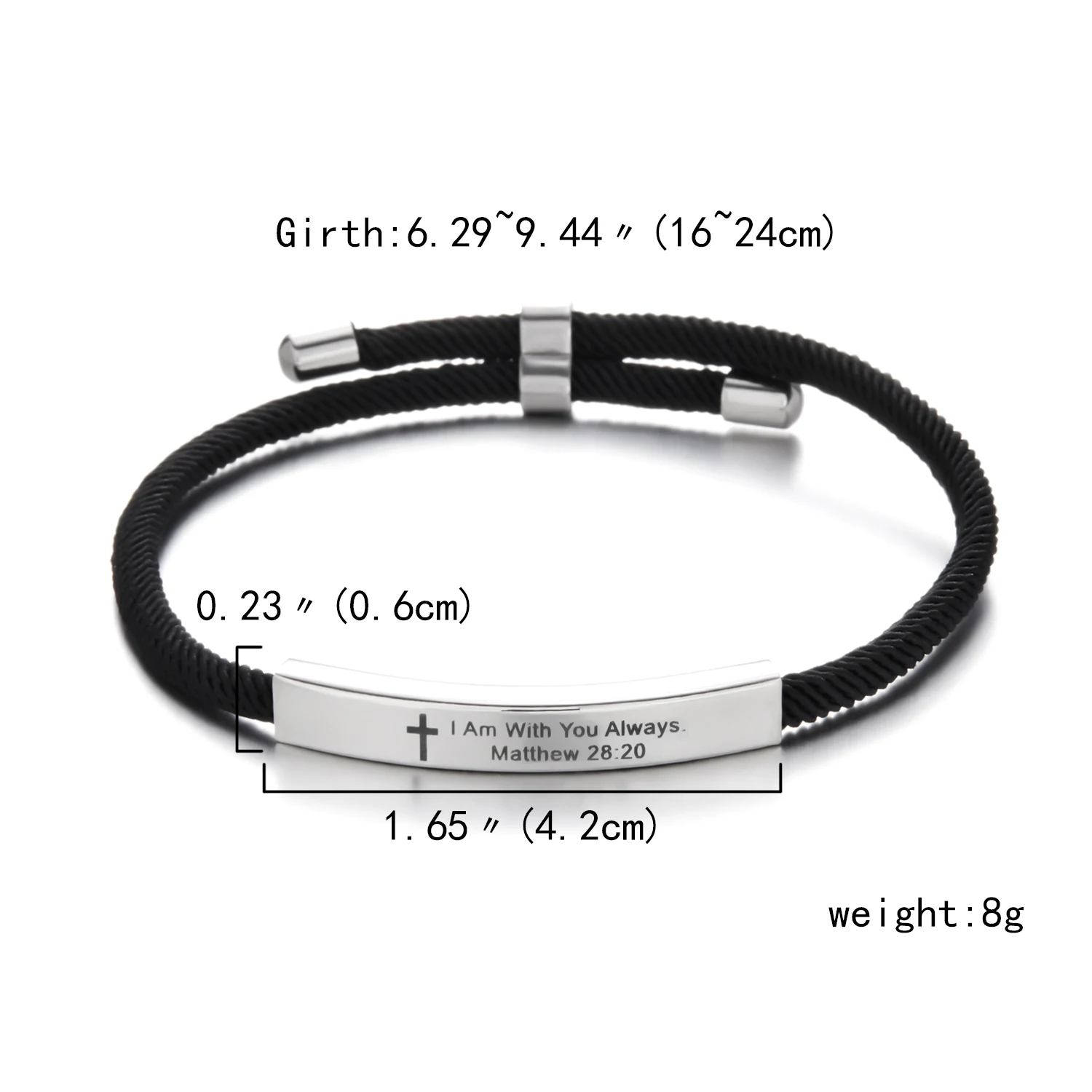 Cross Jesus Scripture Bracelet Christian Bible Verse Stainless Steel Bracelets For Men Women Religious Faith Prayer Jewelry Gift