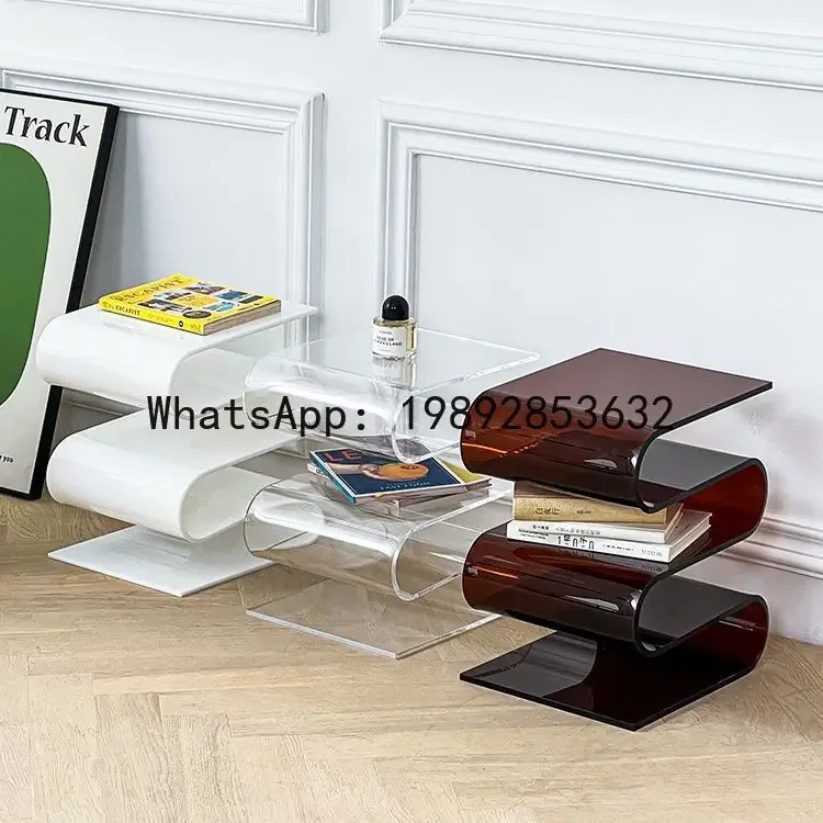 

FZ Acrylic Internet Celebrity Bookshelf Nordic Home Living Room Sofa Side Table Bedside Cabinet Personality Simple