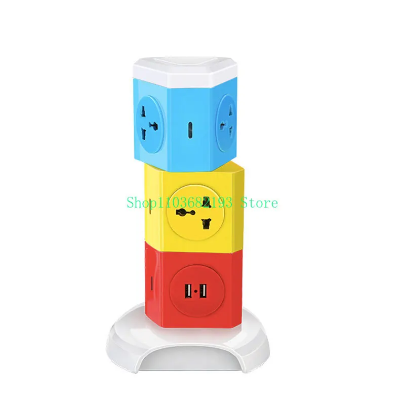 

Creative Vertical Patch Panel Cross-Border Porous Socket USB Foreign Trade Power Strip Export Power Strip