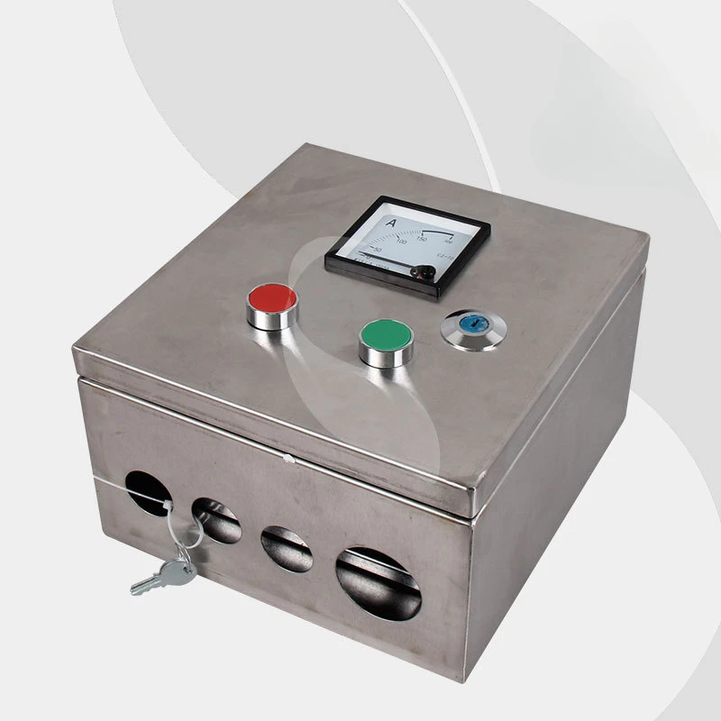 304 stainless steel button box with current and voltage meter button box, start stop button control box