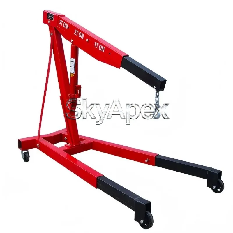 

Foldable Manual Hydraulic Engine Hoist Small Mobile Shop Crane Heavy Duty Lifting Hoist for Auto Repair & Workshop Use