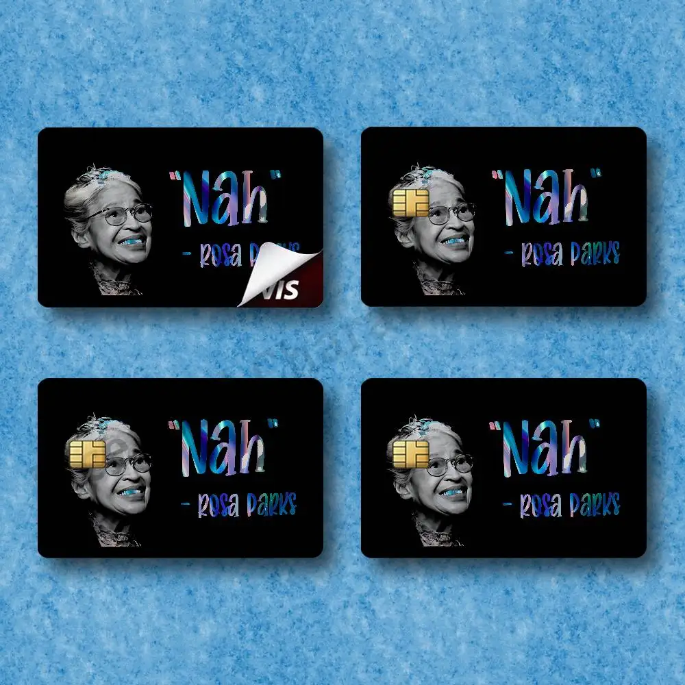 R-Rosa P-Parks Nah 4 In 1 Set Card Skin Stickers Full Cover Half Cover Chip Window Design Credit Metro ID Cards