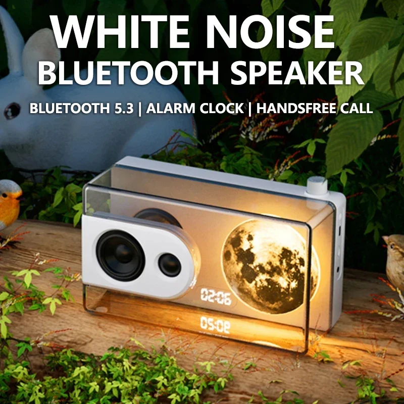 

Портативный прозрачный беспроводной Bluetooth-динамик, простой настольный светодиодный окружающий свет, звук, Hi-Fi музыкальная шкатулка, помощь во сне, музыкальный плеер