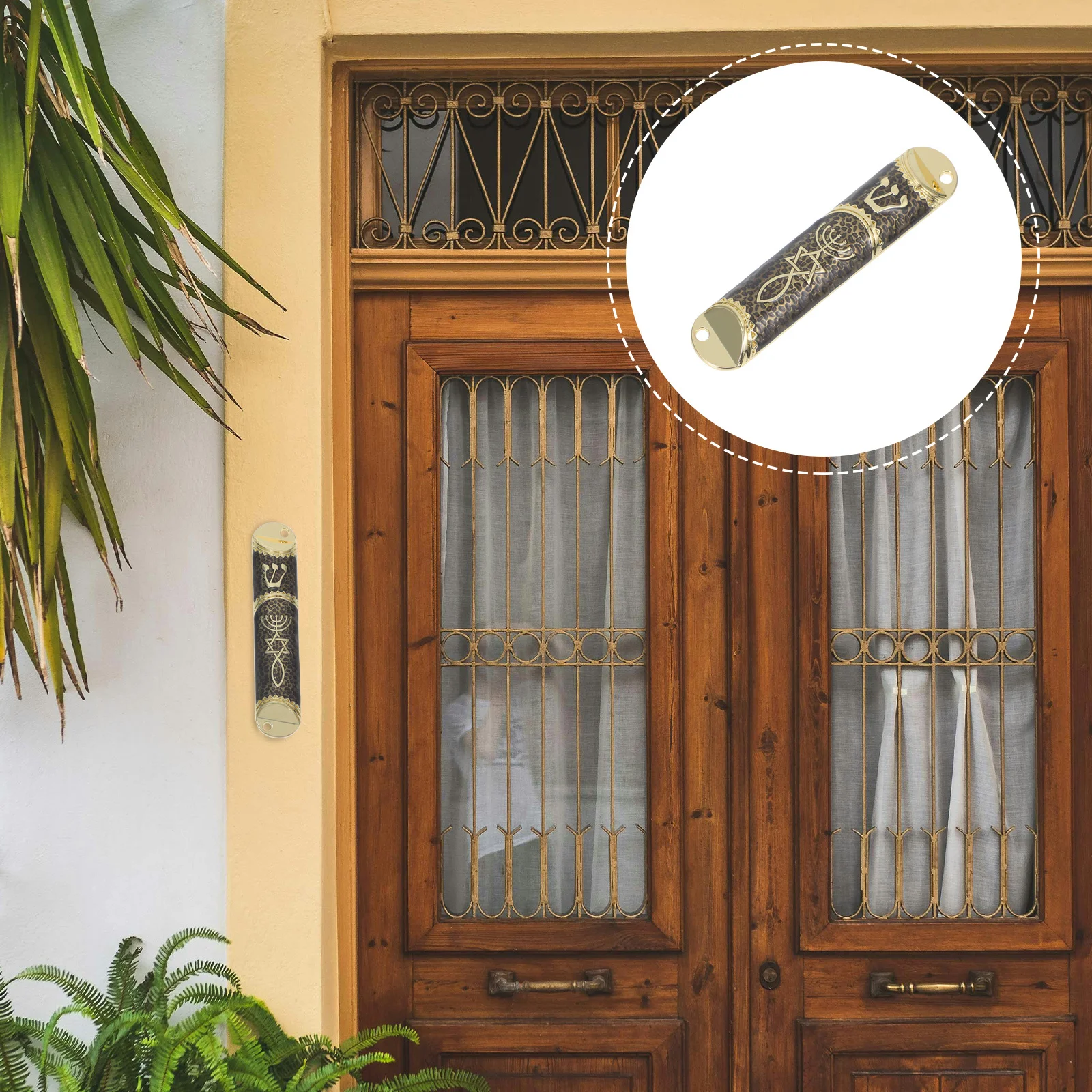 

1pcs Mezuzah For Home Door Metal Mezuzah Plaque Jewish Religious Decor Door Side Hanging Gift Metal Mezuza Home Décor