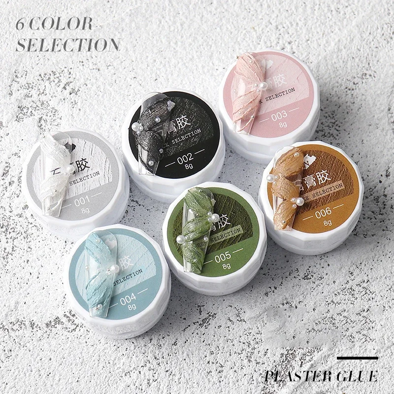 1Jar 8ML Drawing Gel Nail Plaster Effect 3D Sand Texture No need Top Coat gel Polish UV Nails polish Lacquer Varnish